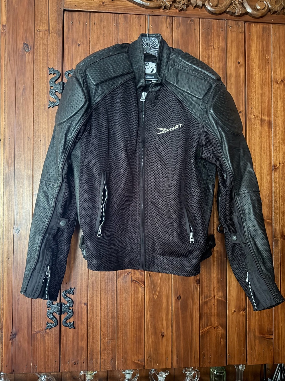 Joe Rocket Black Men's Leather/Mesh Motorcycle Jacket